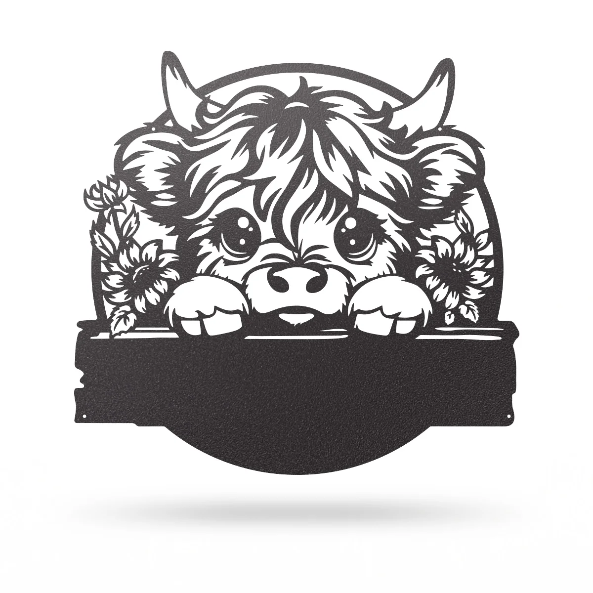 Baby Calf with Sunflowers Monogram Wall Decor - Image 2