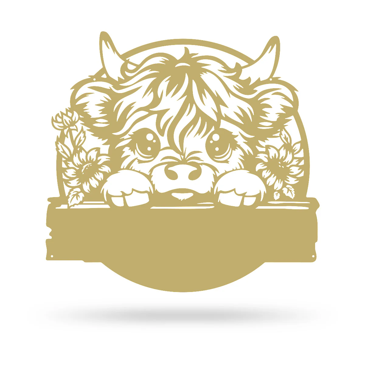 Baby Calf with Sunflowers Monogram Wall Decor - Image 5