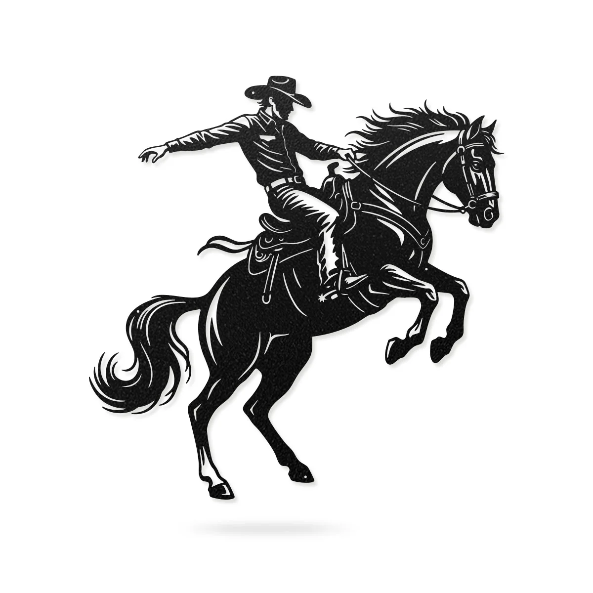 Bronco Horse Metal Wall Art – Western Rodeo Steel Decor - Image 4