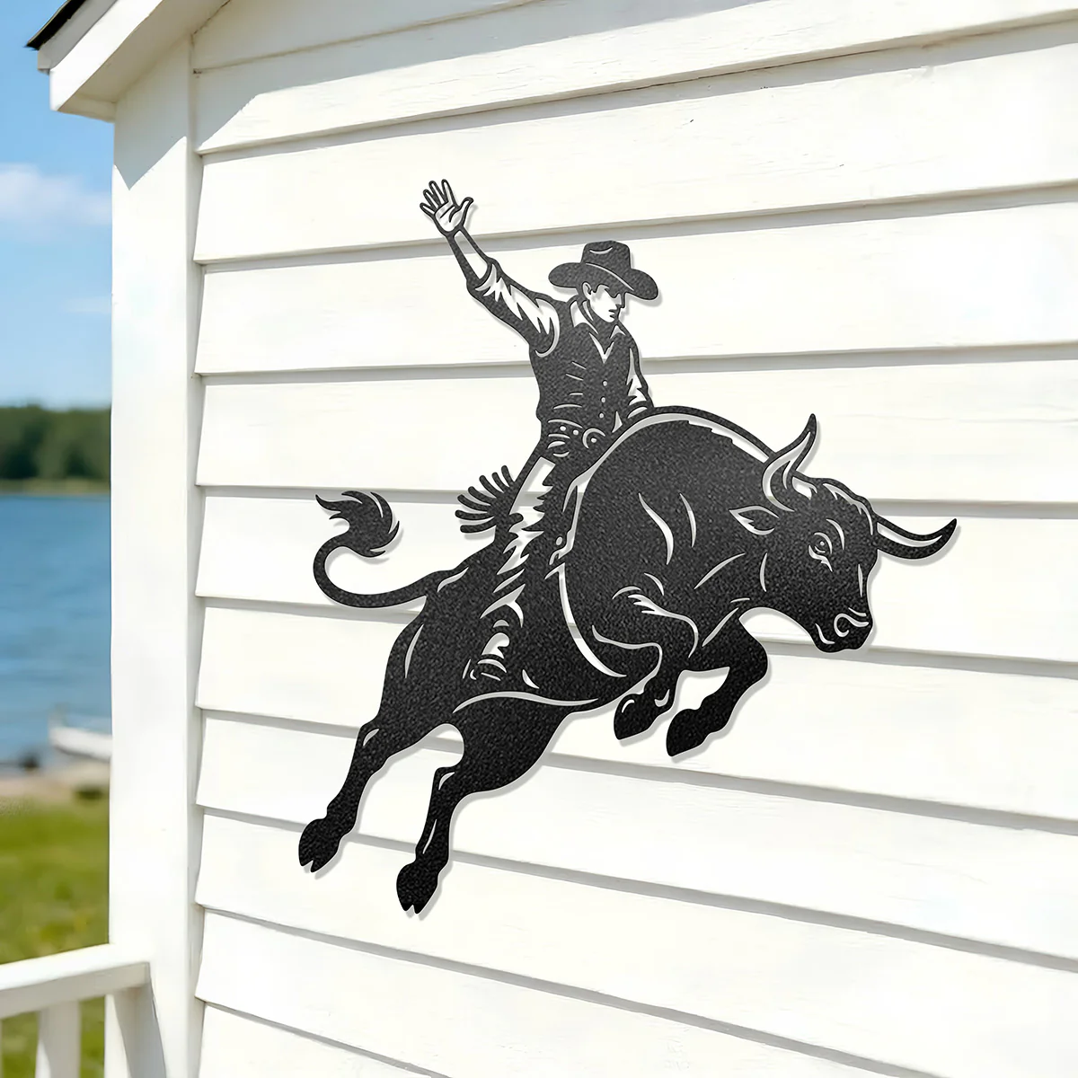 Bucking Bull Metal Wall Art – Rodeo & Western Steel Decor - Image 3