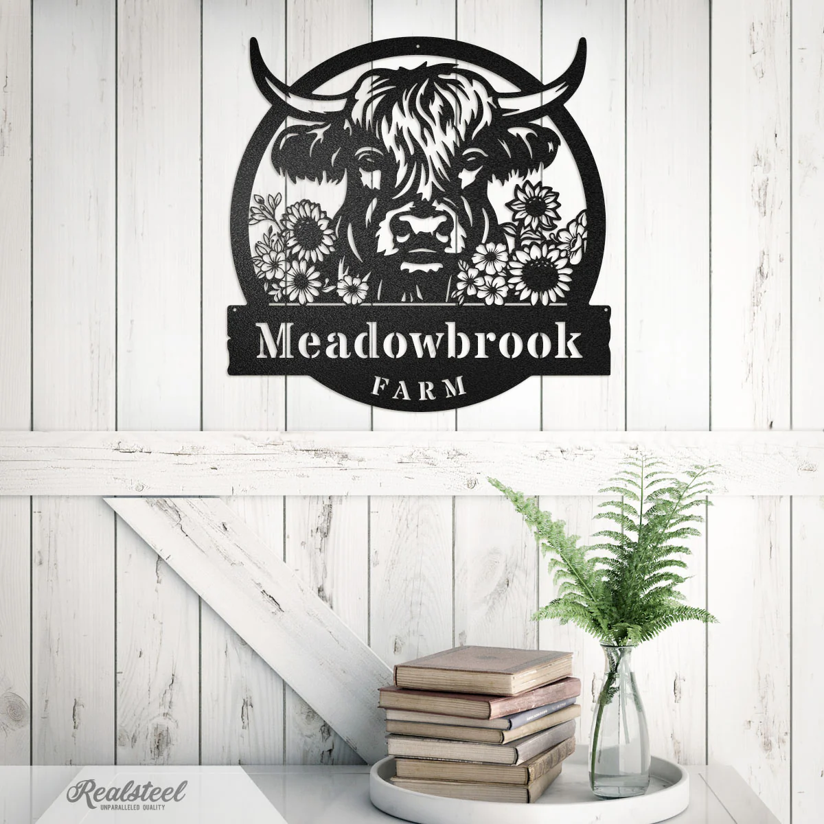 Cow Farm Monogram – Personalized Metal Sign for Farmhouse & Ranch Decor - Image 2