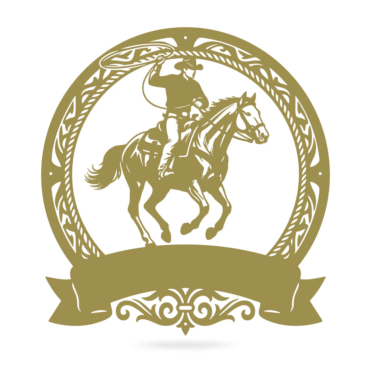 Cowboy Roping Horse Metal Monogram – Western Steel Decor - Image 4