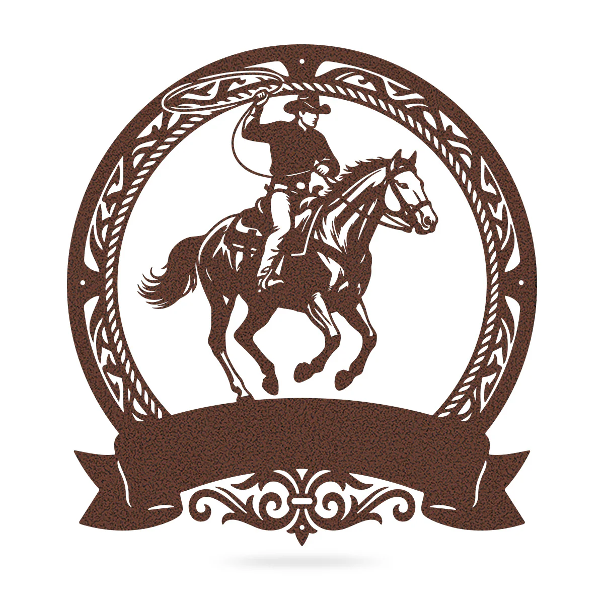 Cowboy Roping Horse Metal Monogram – Western Steel Decor - Image 5