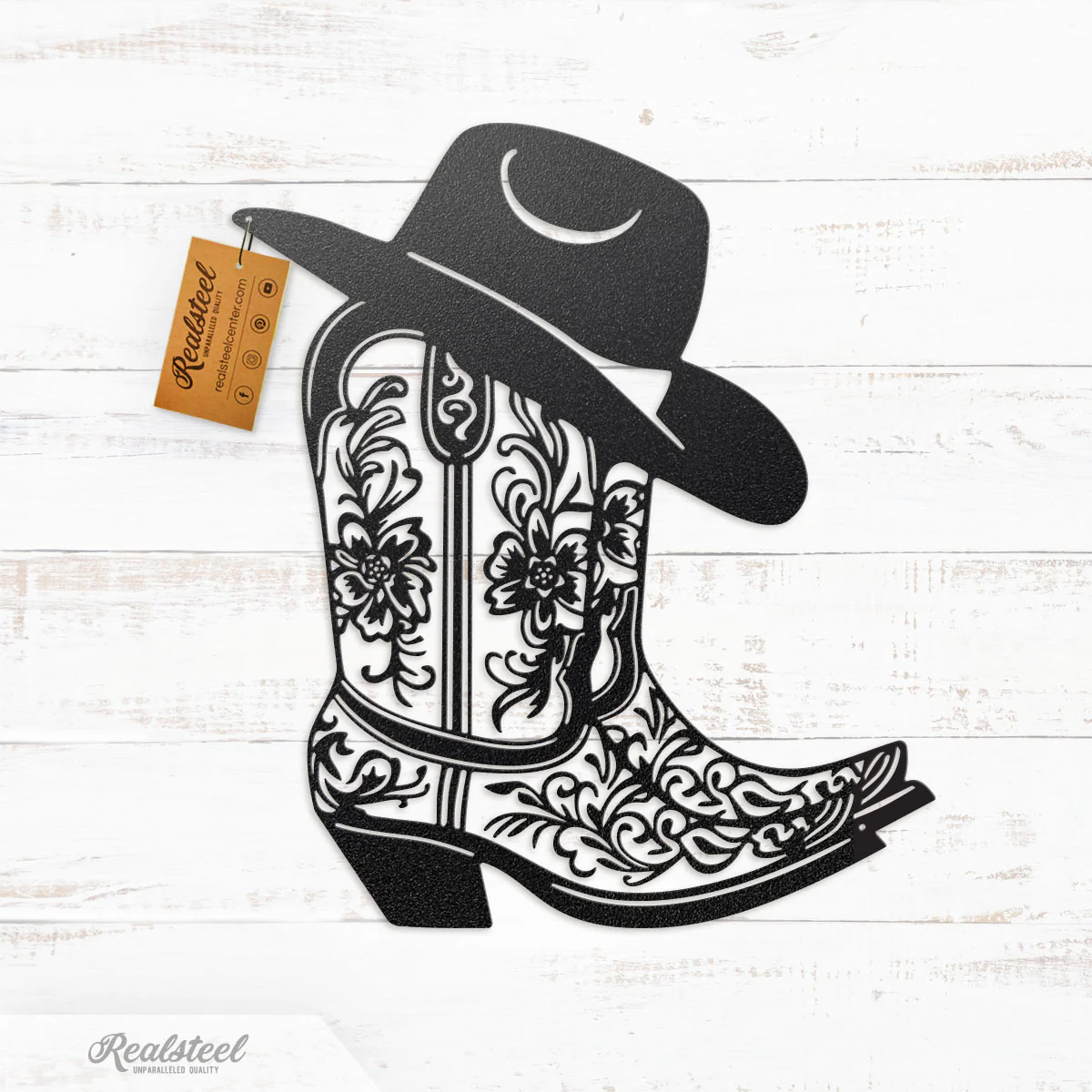 Cowgirl Boot and Hat Metal Wall Decor - Image 2