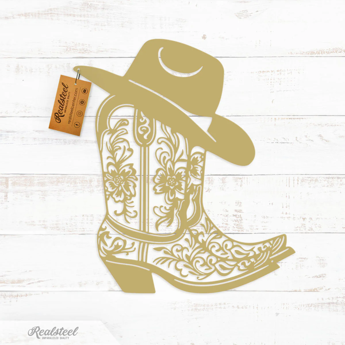 Cowgirl Boot and Hat Metal Wall Decor - Image 3