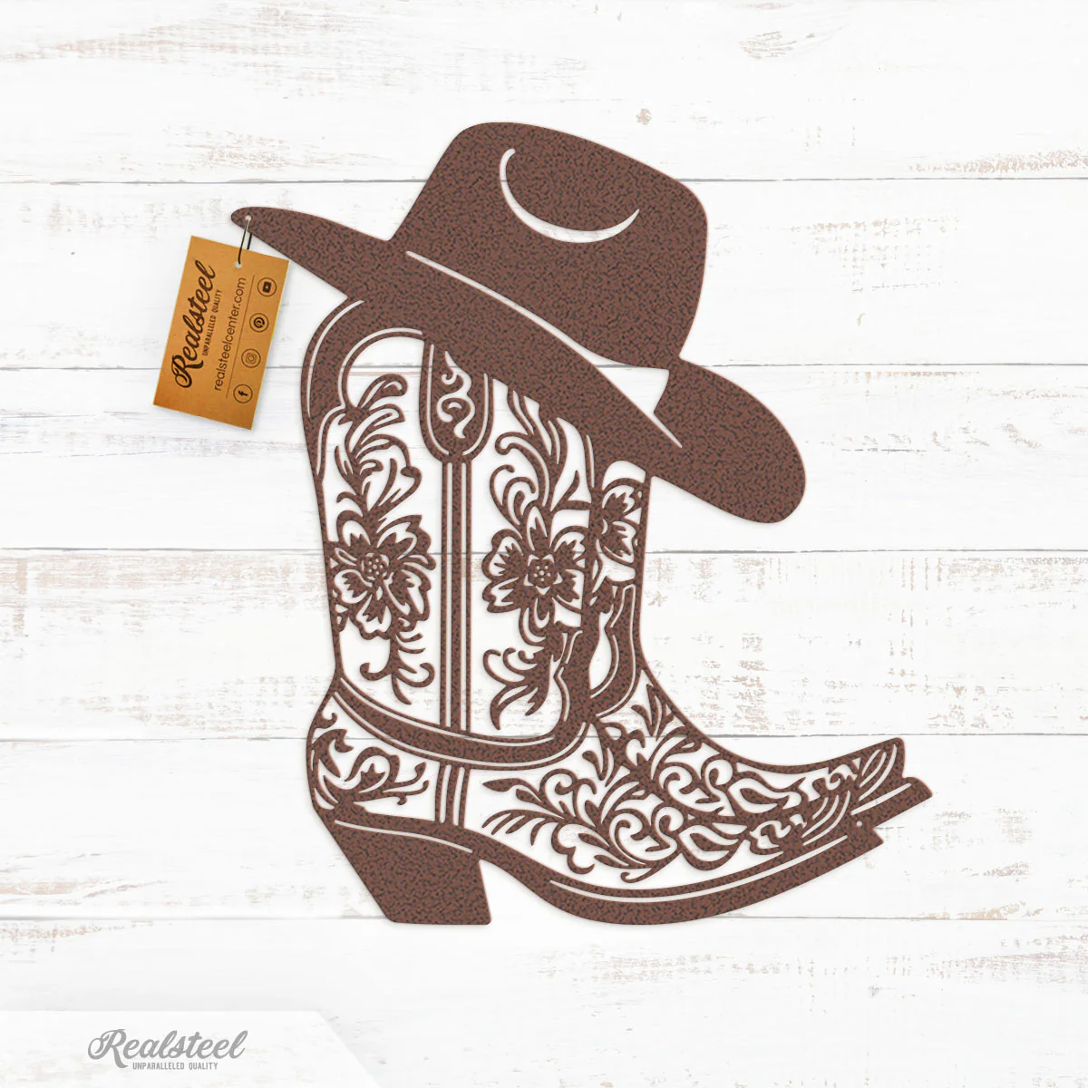 Cowgirl Boot and Hat Metal Wall Decor - Image 4