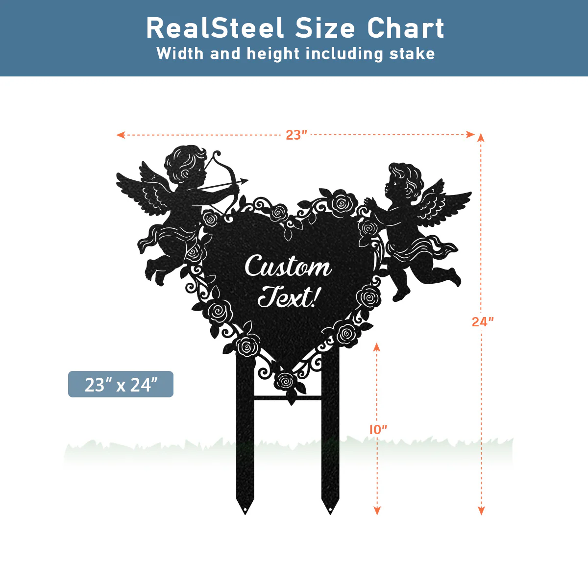 Cupids Heart Monogram Stake - Image 9