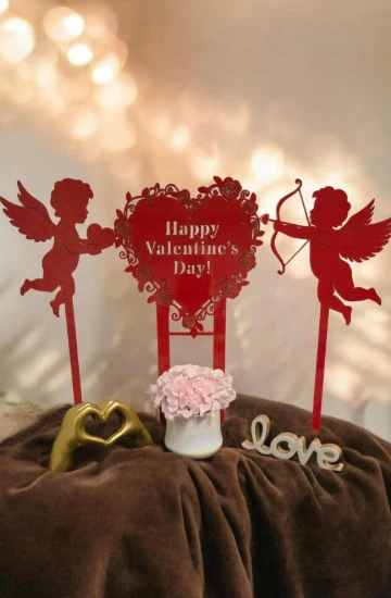 Cupids Heart Monogram Stake Set of 3 - Image 2