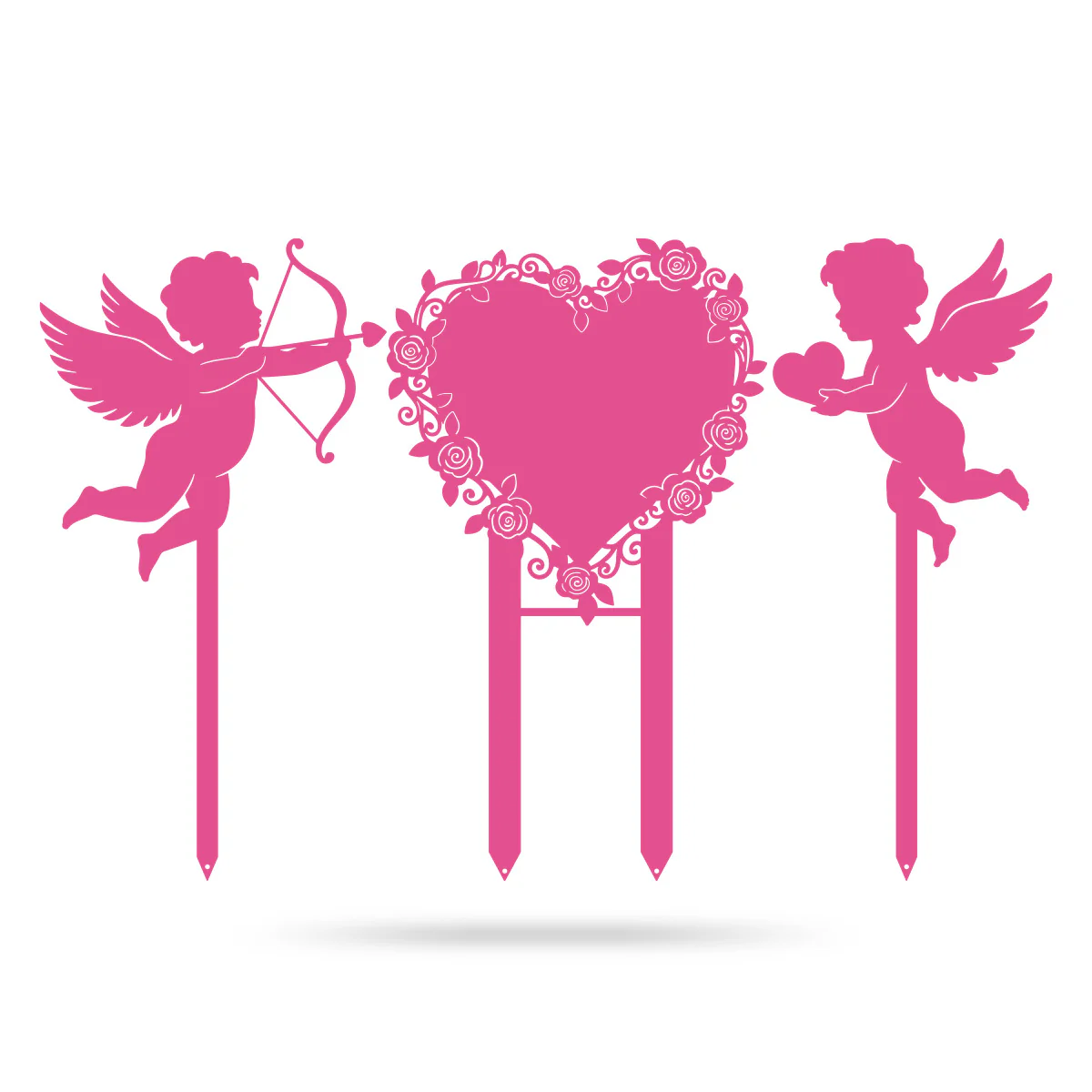 Cupids Heart Monogram Stake Set of 3 - Image 4