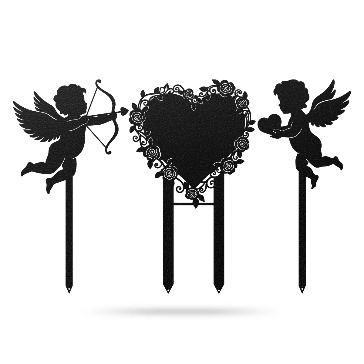 Cupids Heart Monogram Stake Set of 3 - Image 5