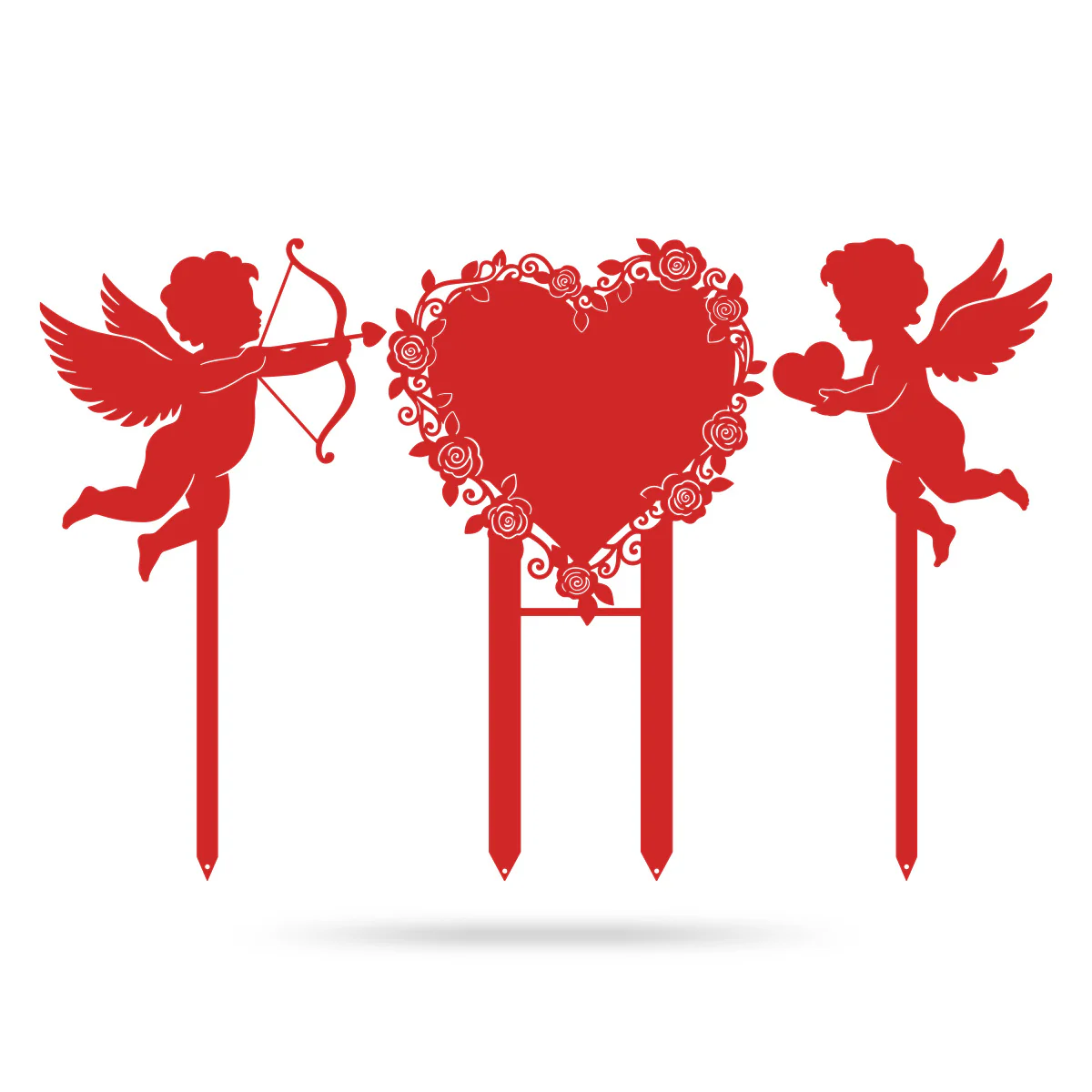 Cupids Heart Monogram Stake Set of 3 - Image 8