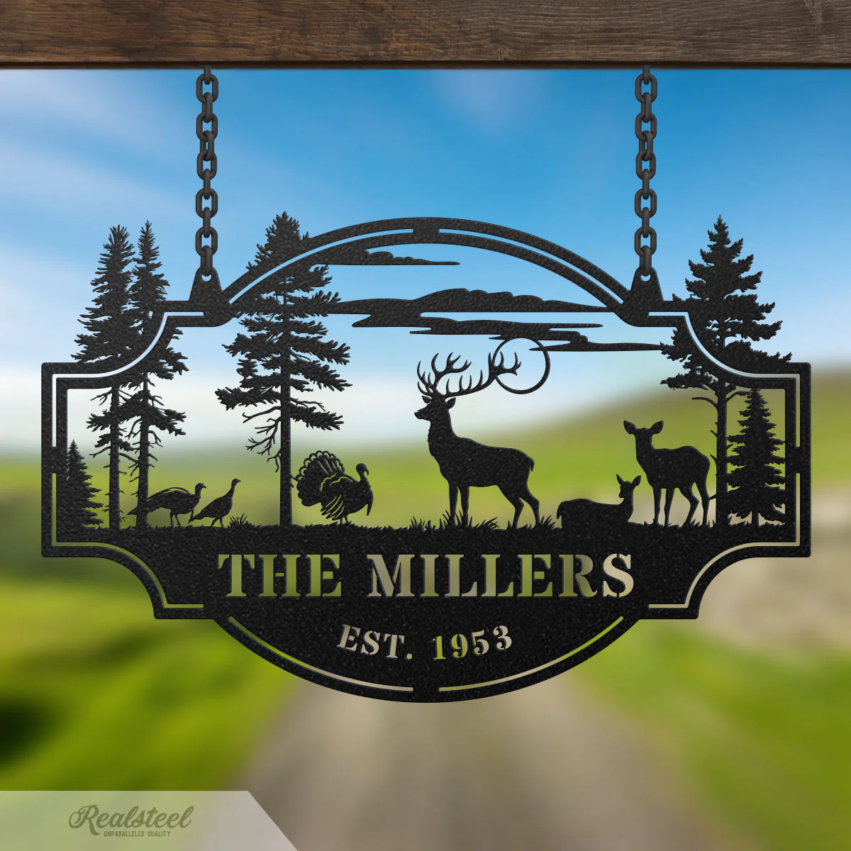 Deer Forest Horizontal Monogram