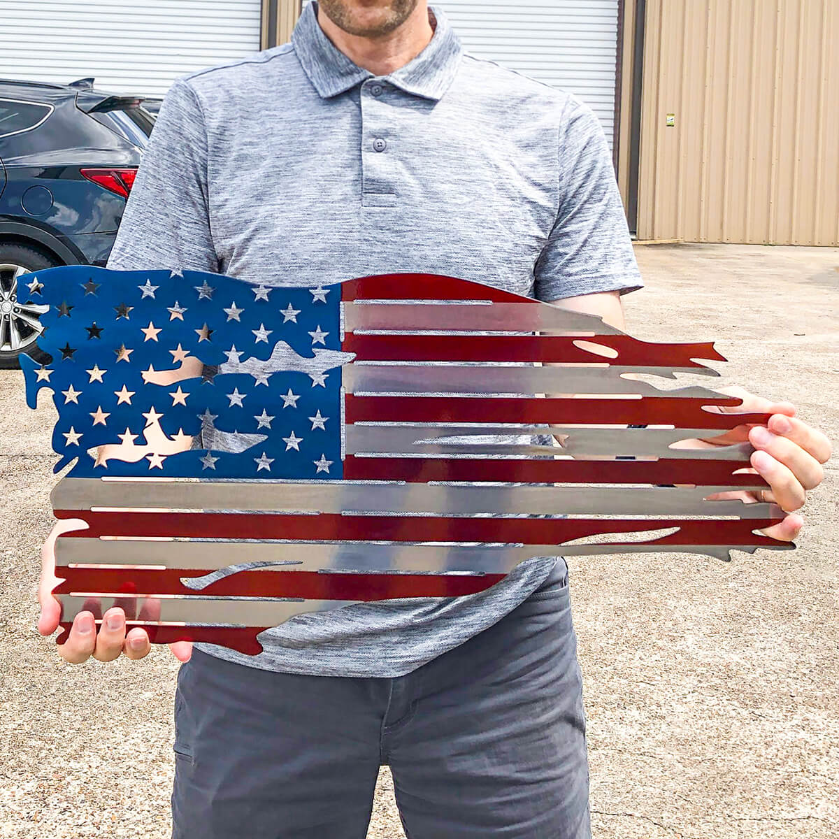 Distressed American Flag Wall Art - Image 3