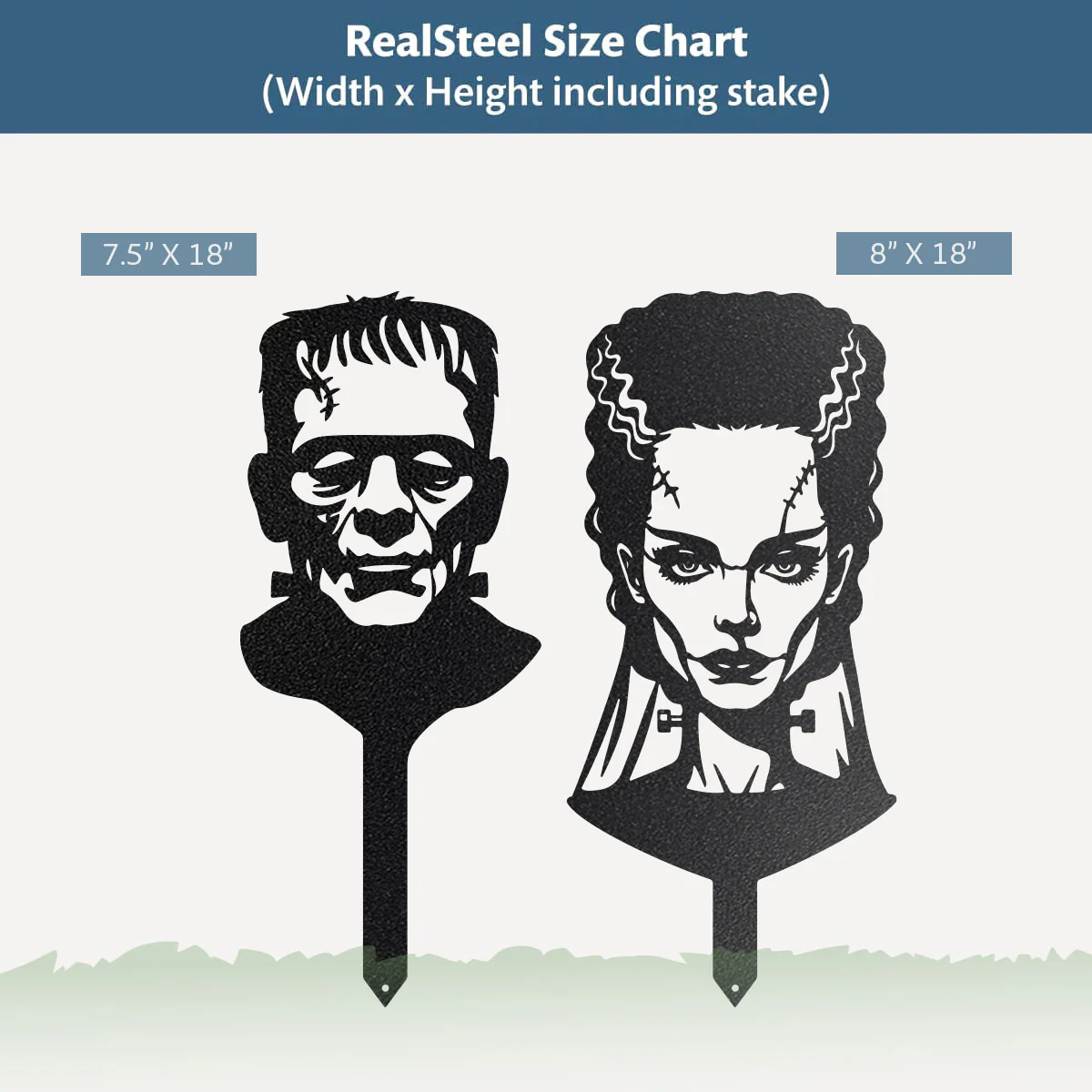 Garden Art - Bride and Frankenstein Stake Set - Image 4