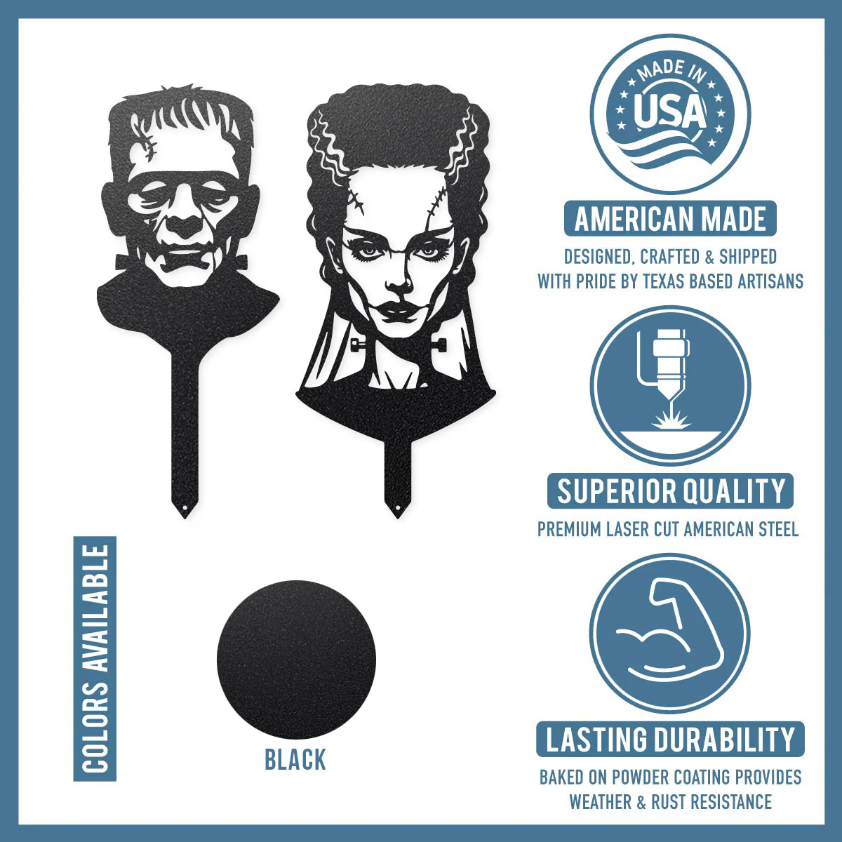 Garden Art - Bride and Frankenstein Stake Set - Image 5
