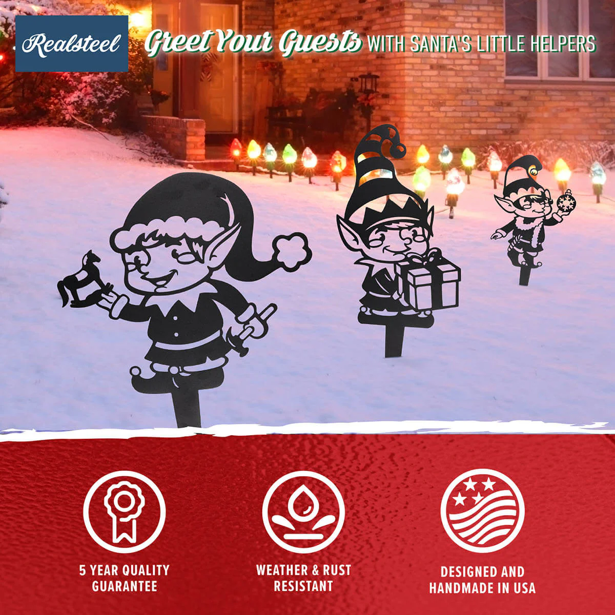 Garden Art - Christmas Elves 3 Pack - Image 4