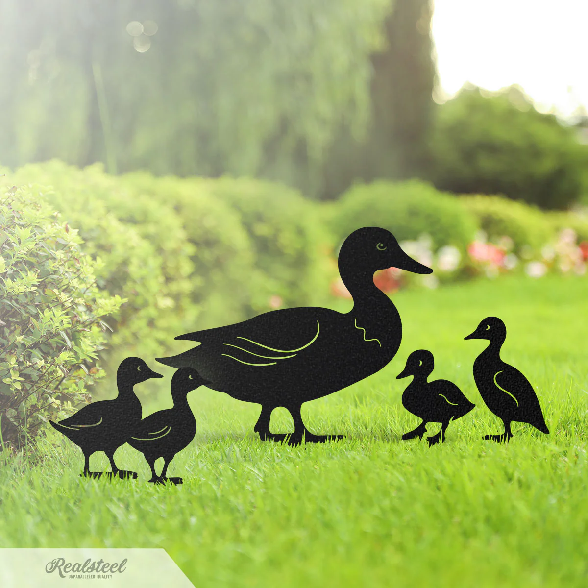 Garden Art - Duck Family Garden Stakes
