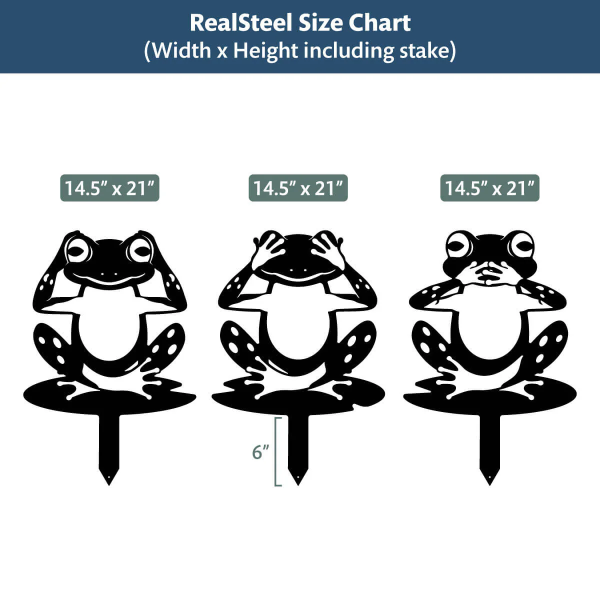 Garden Art - Frogs 3 Pack - Image 10