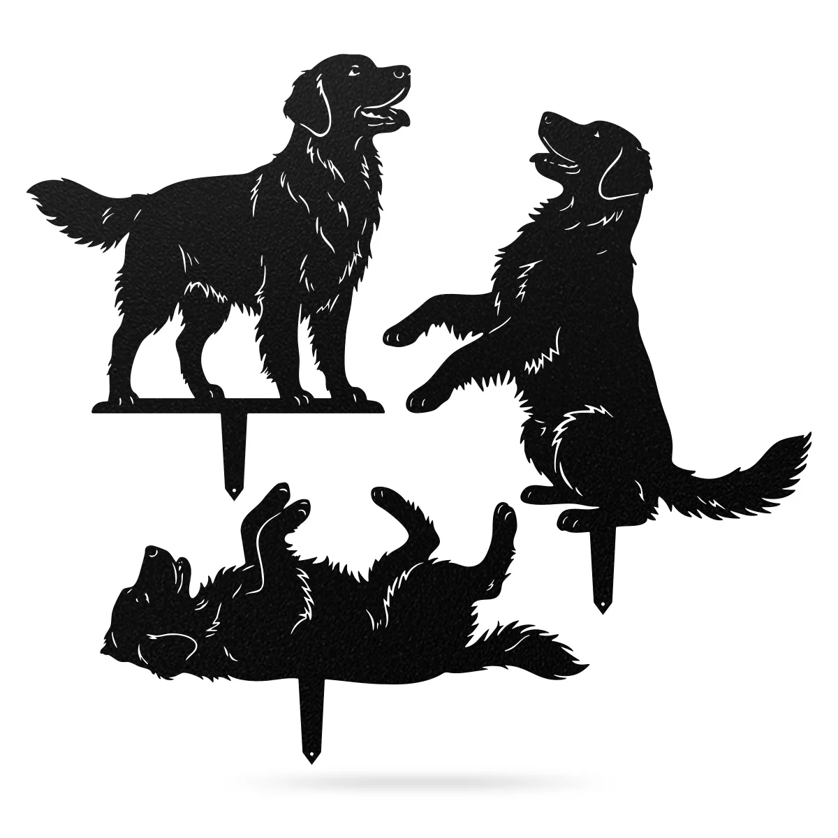 Garden Art-Golden Retrievers Stakes 3 Pack - Image 3