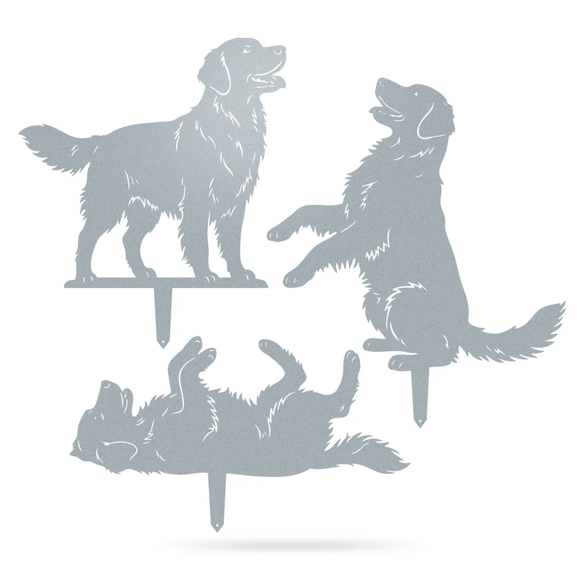 Garden Art-Golden Retrievers Stakes 3 Pack - Image 4