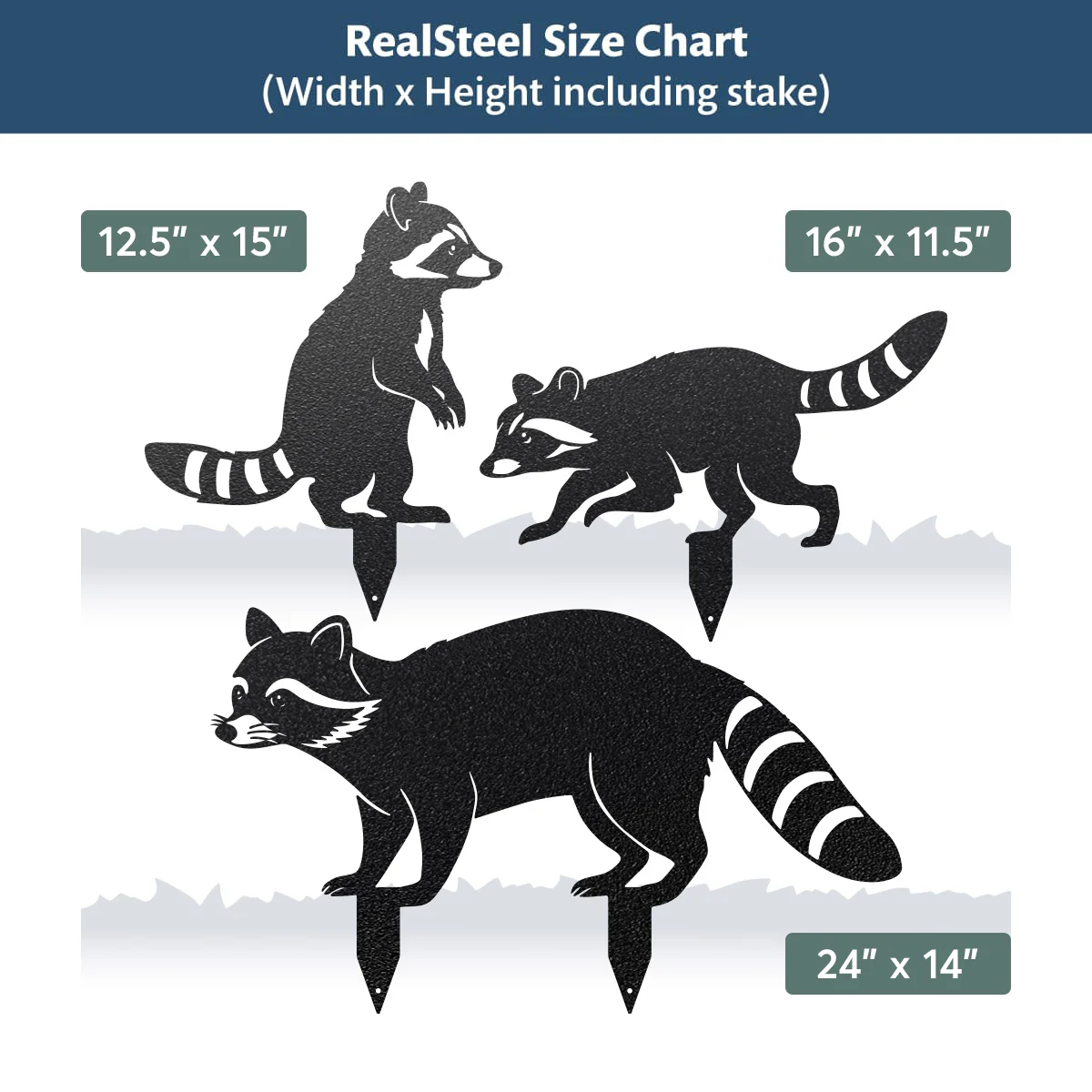 Garden Art - Raccoon Family 3 Pack - Image 5
