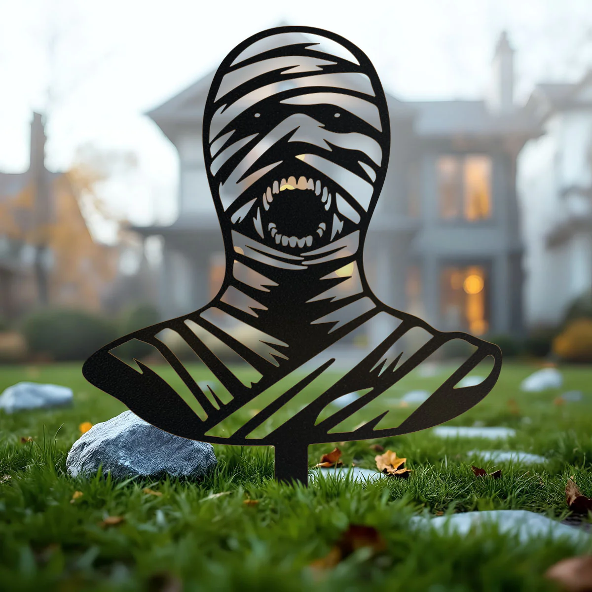 Halloween Monster 4-Pack Garden Stakes | Dracula, Frankenstein, Wolfman, & Mummy - Image 8