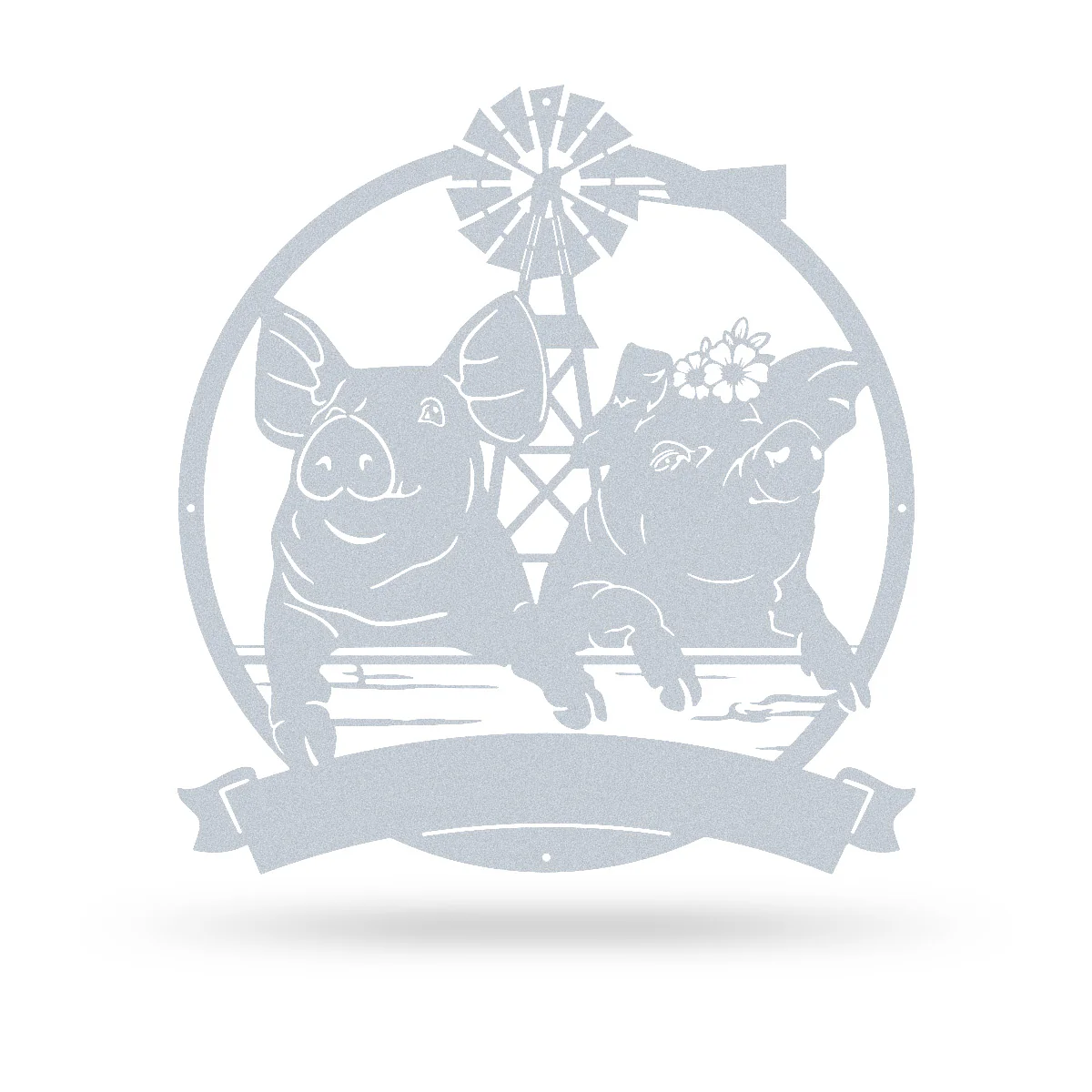 Happy Pigs Couple on a Farmland Monogram - Image 4