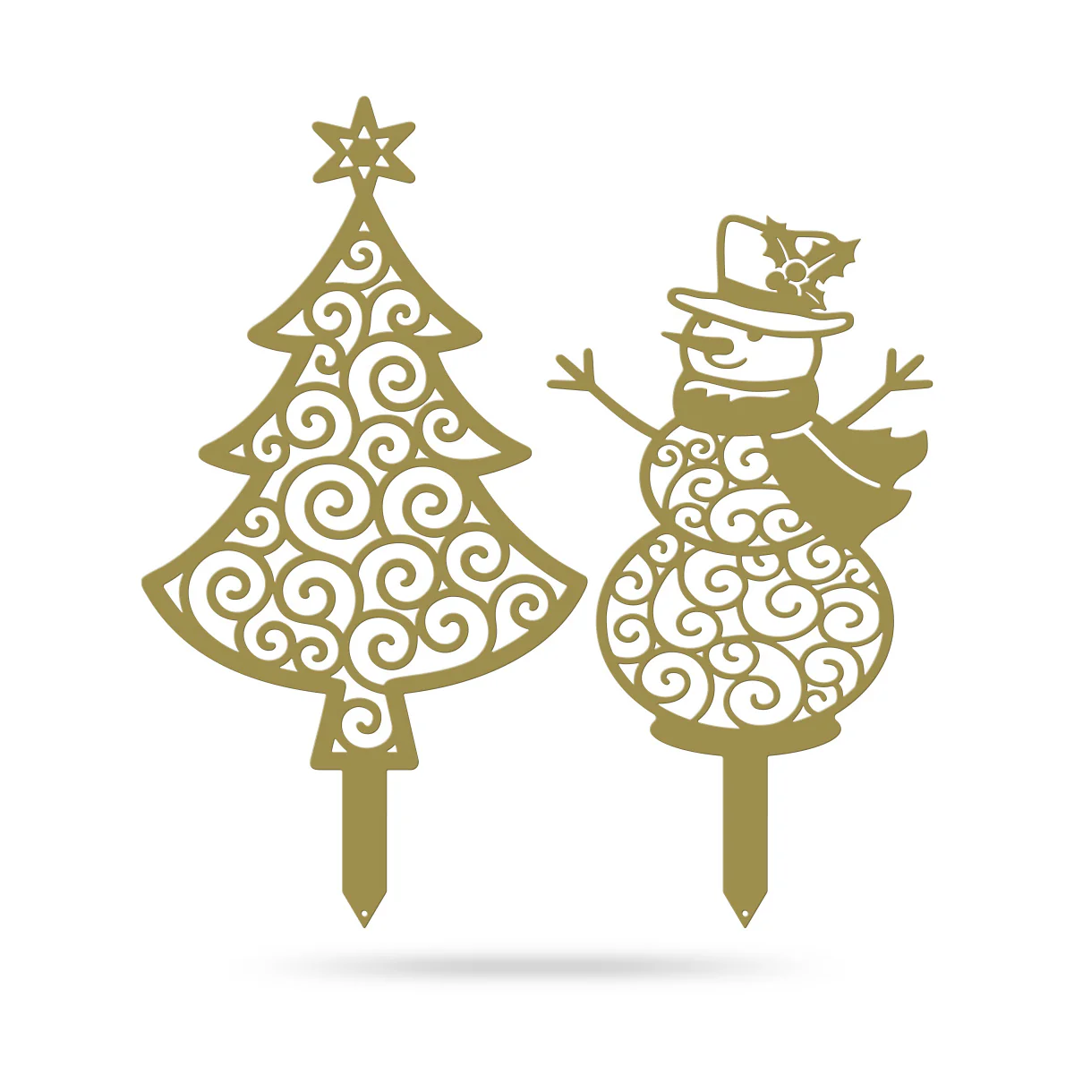 Happy Snowman Christmas Tree Garden Stake Set - Image 5