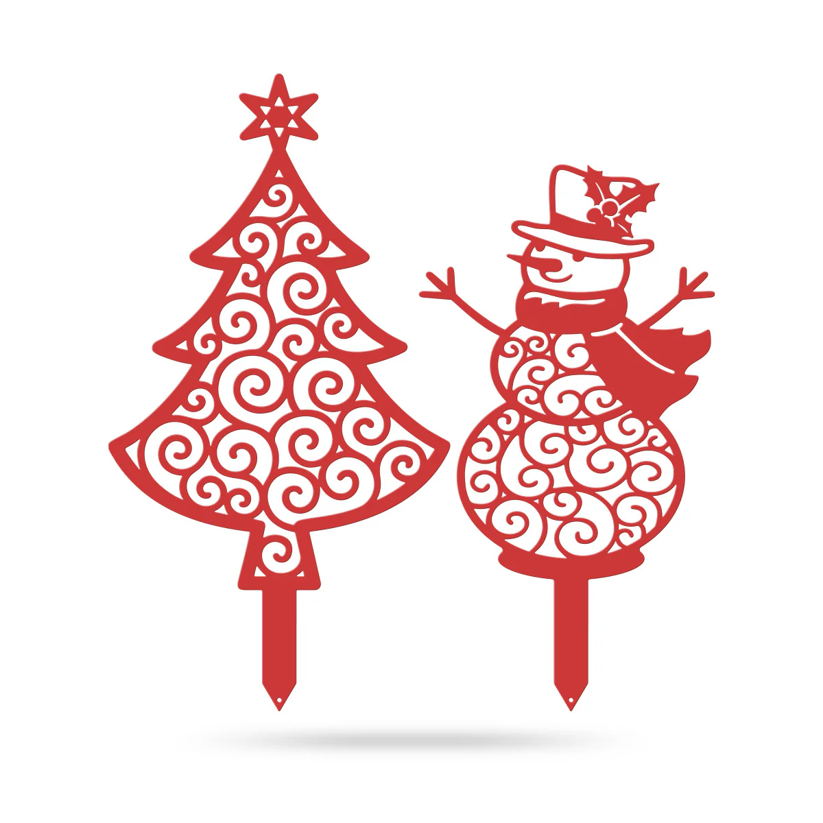 Happy Snowman Christmas Tree Garden Stake Set - Image 7