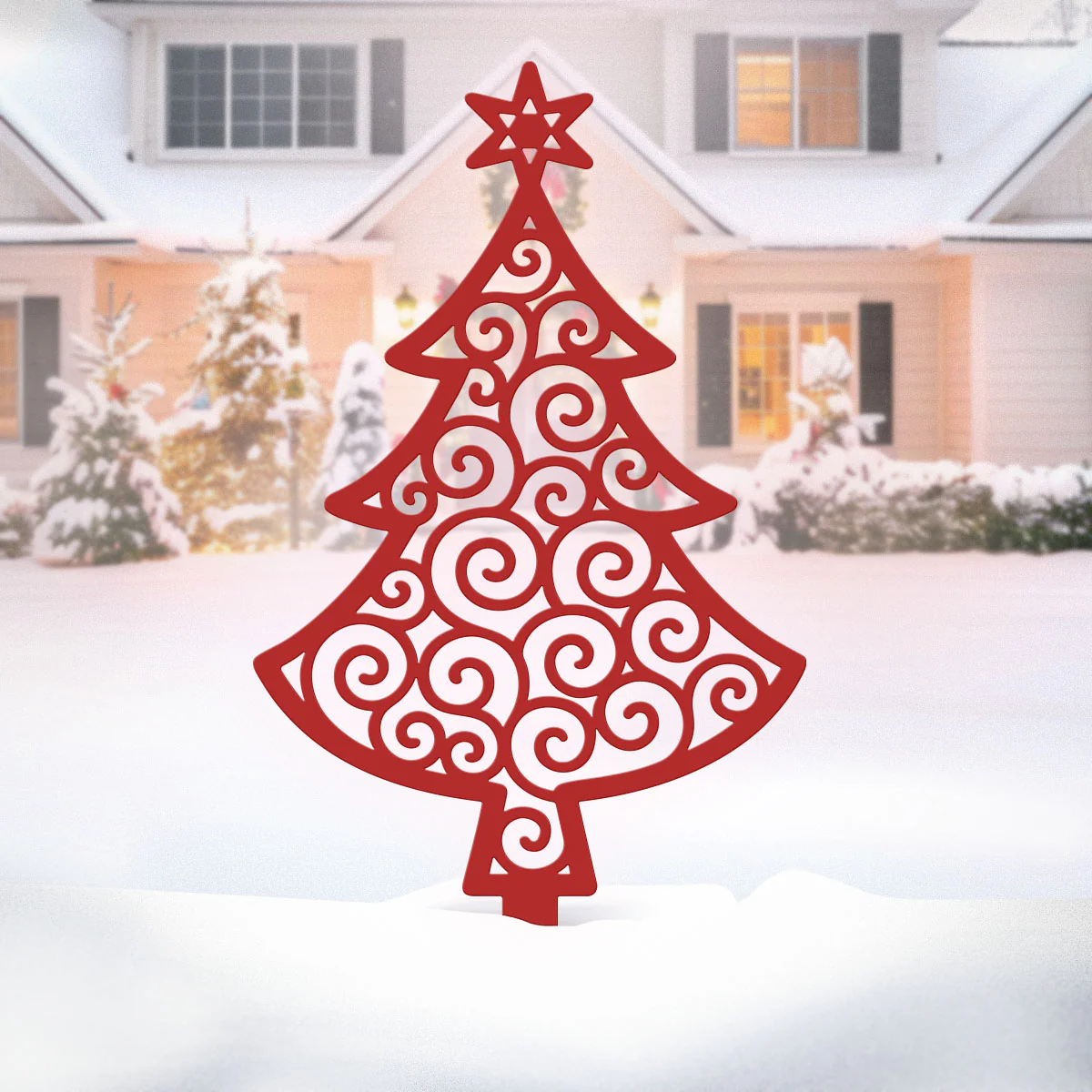 Happy Snowman Christmas Tree Garden Stake Set - Image 9