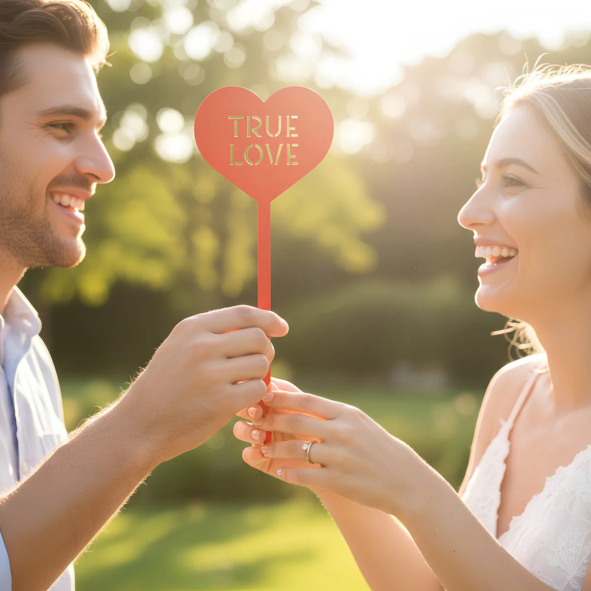 Heart Message Garden Stakes – Fun & Romantic Yard Decor - Image 2