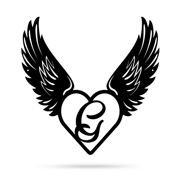 Heart with Angel Wings Monogram - Image 11