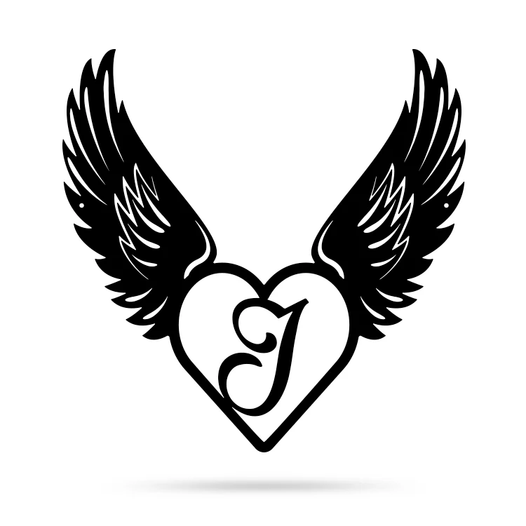 Heart with Angel Wings Monogram - Image 14
