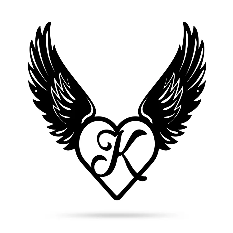 Heart with Angel Wings Monogram - Image 15