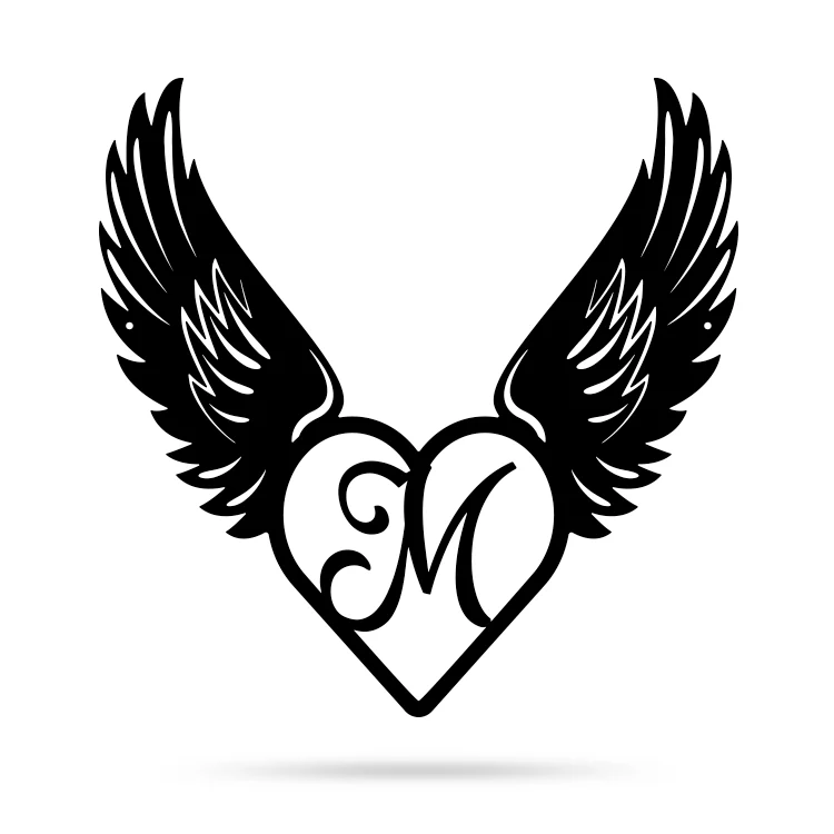 Heart with Angel Wings Monogram - Image 17