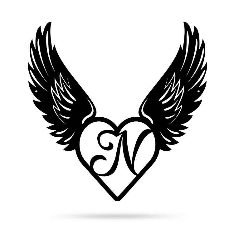 Heart with Angel Wings Monogram - Image 18