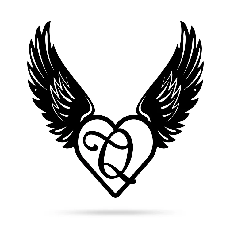 Heart with Angel Wings Monogram - Image 21