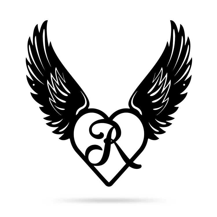 Heart with Angel Wings Monogram - Image 22