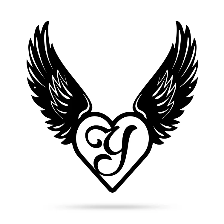 Heart with Angel Wings Monogram - Image 29