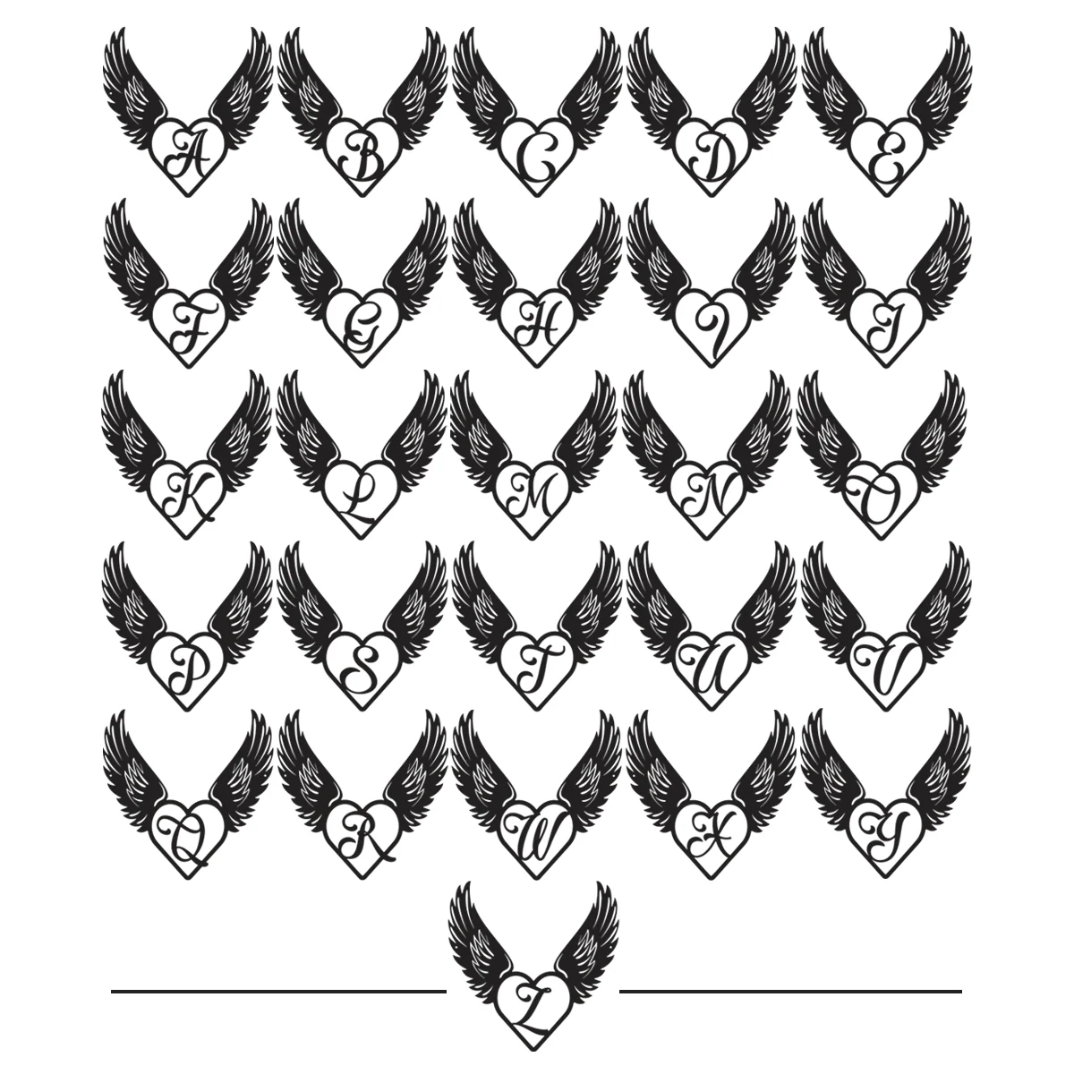 Heart with Angel Wings Monogram - Image 5