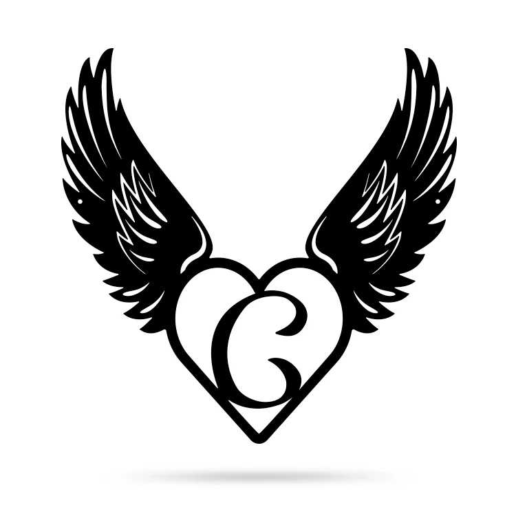 Heart with Angel Wings Monogram - Image 7
