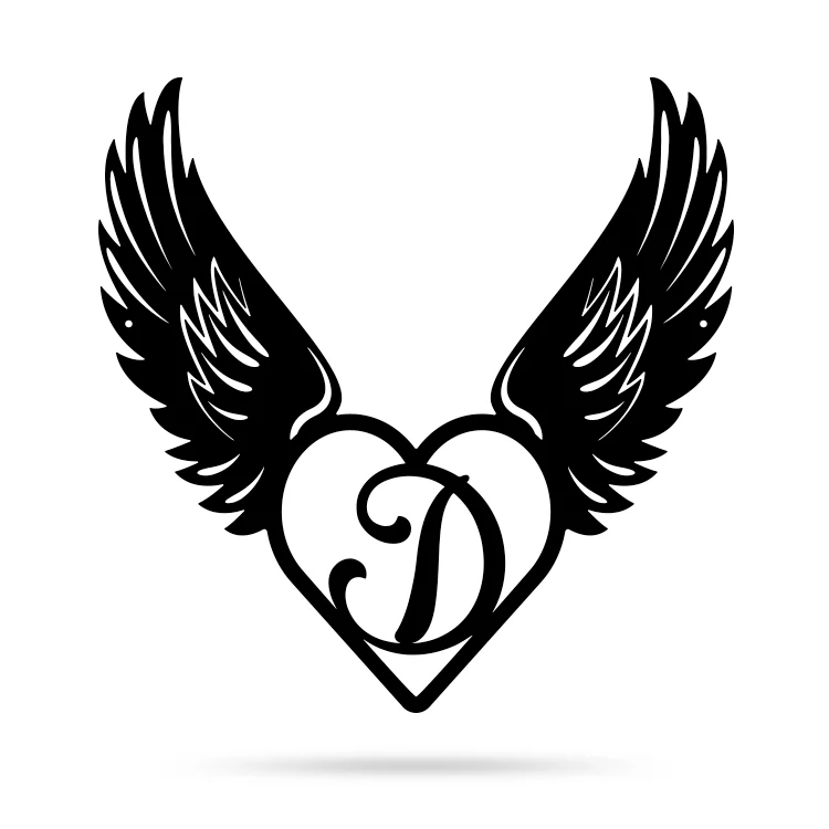 Heart with Angel Wings Monogram - Image 8