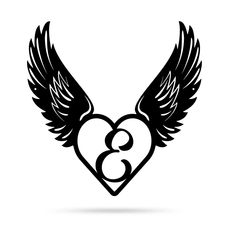 Heart with Angel Wings Monogram - Image 9
