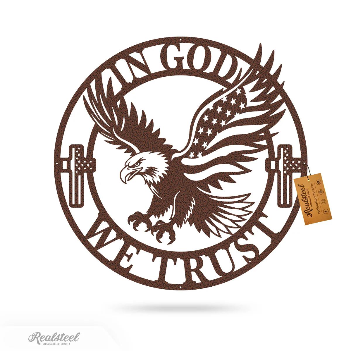 In God We Trust American Flag Eagle Metal Sign - Image 6