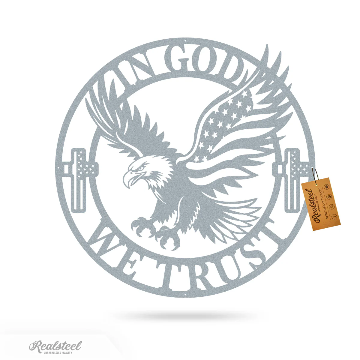 In God We Trust American Flag Eagle Metal Sign - Image 7