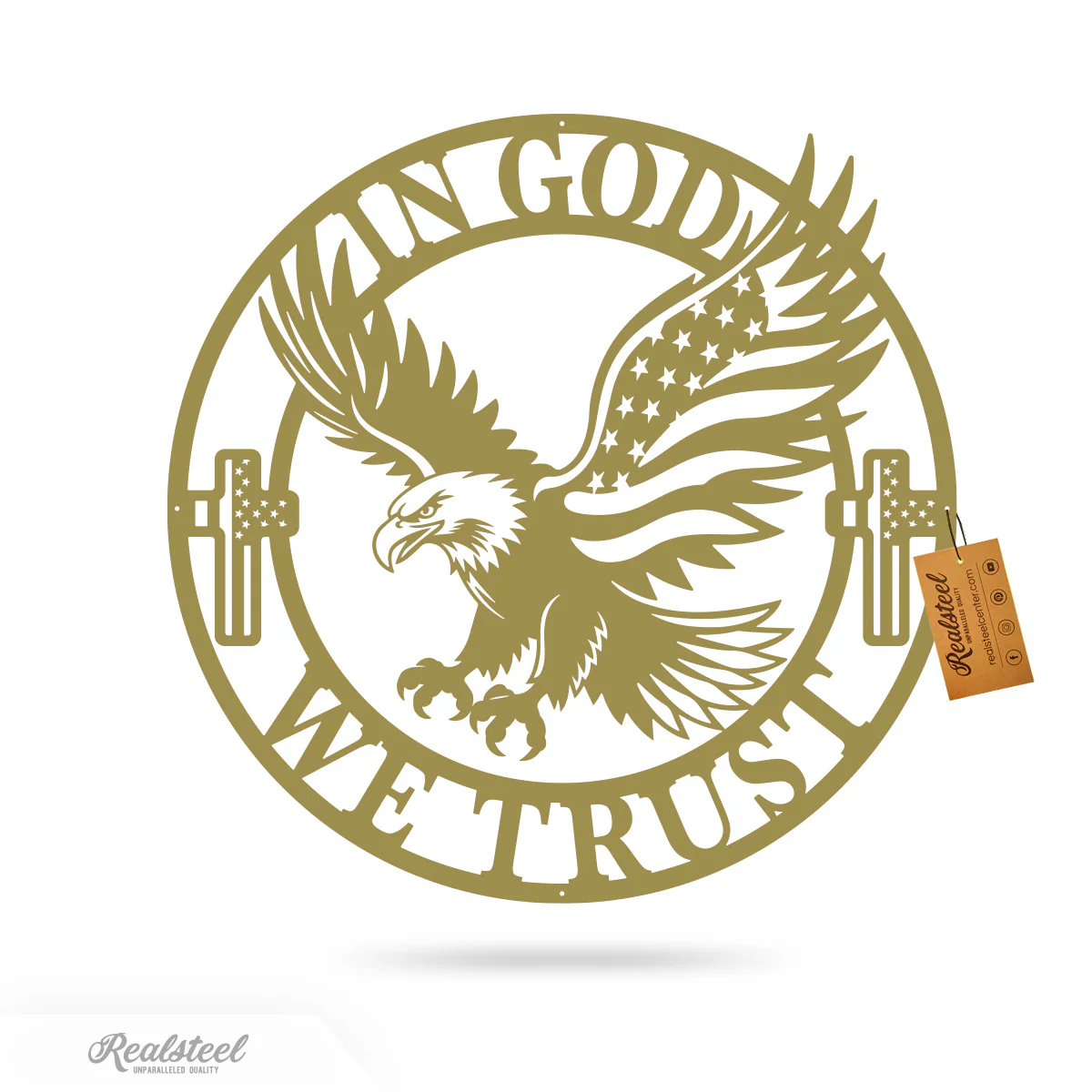 In God We Trust American Flag Eagle Metal Sign - Image 8