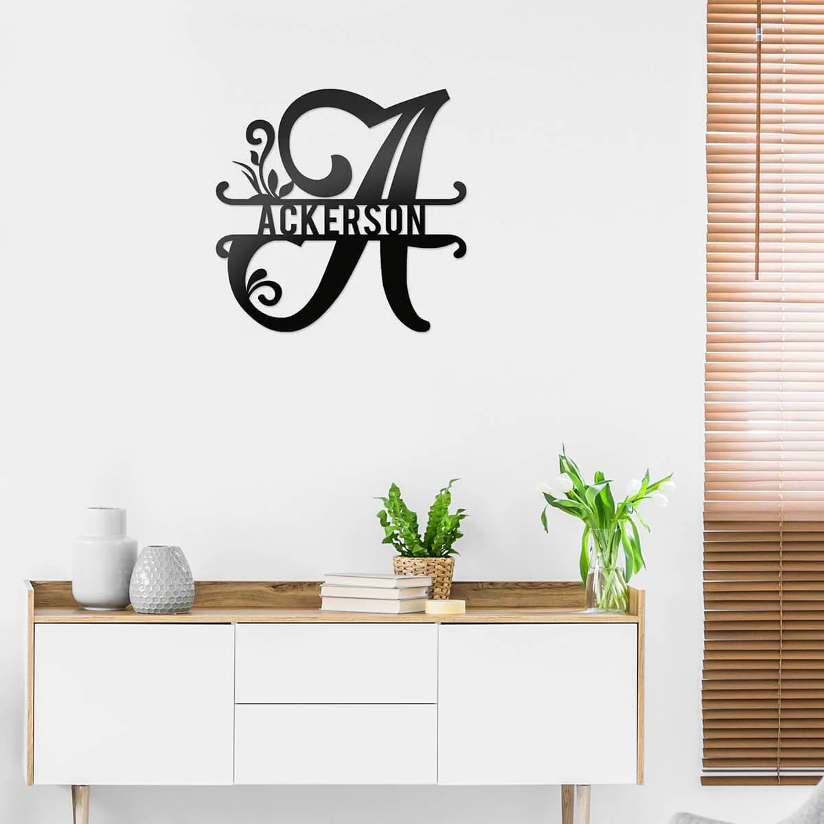 Initial Monogram Metal Sign Decor - Image 3