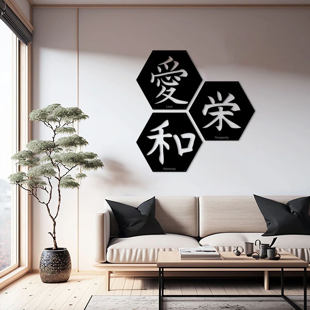 Japanese Hexagon Metal Art Collection