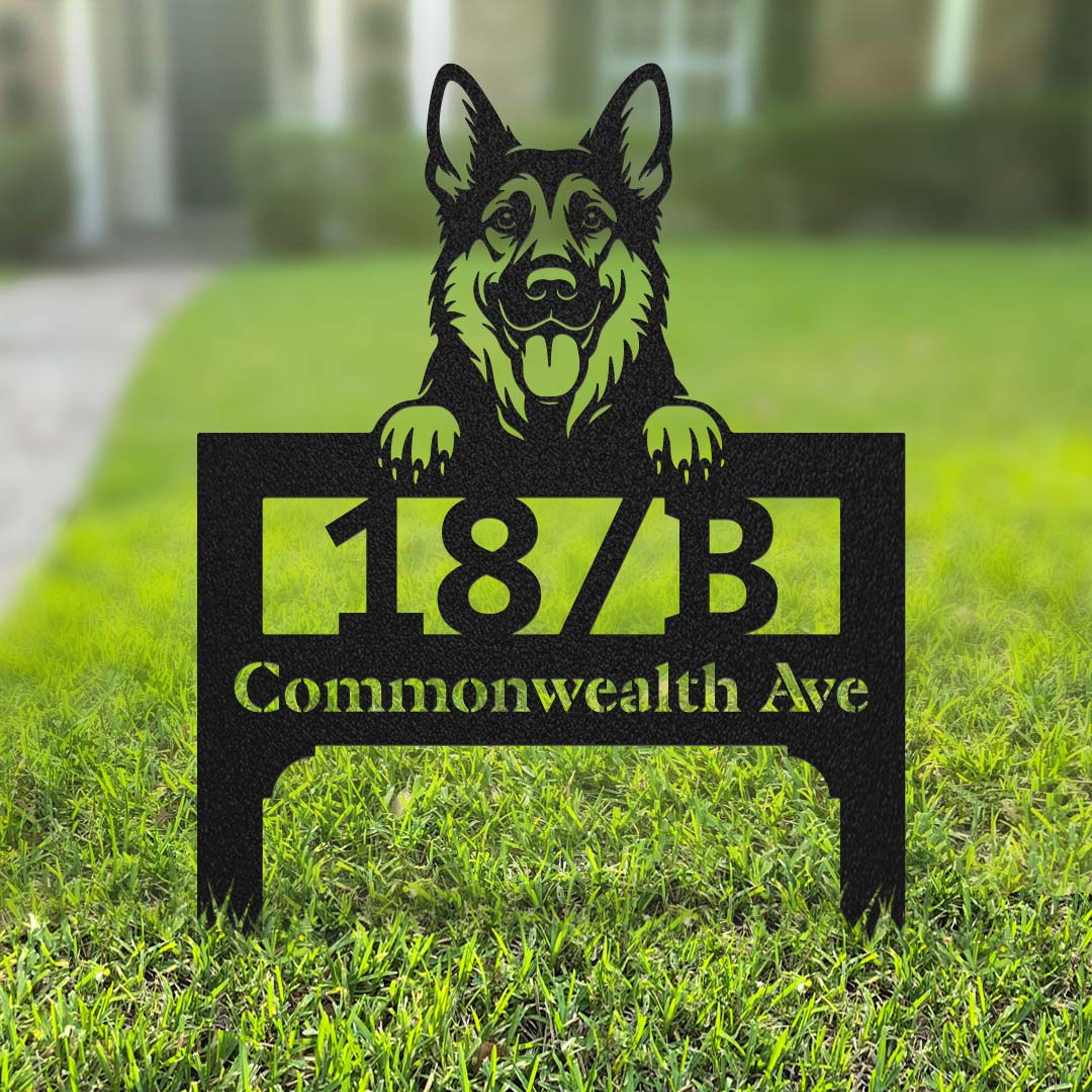 Lawn Address Dog Monogram Yard Stake - Image 4