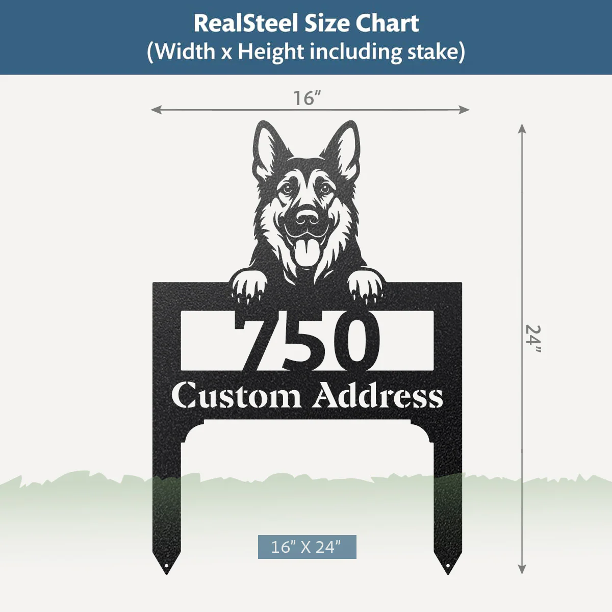 Lawn Address Dog Monogram Yard Stake - Image 8
